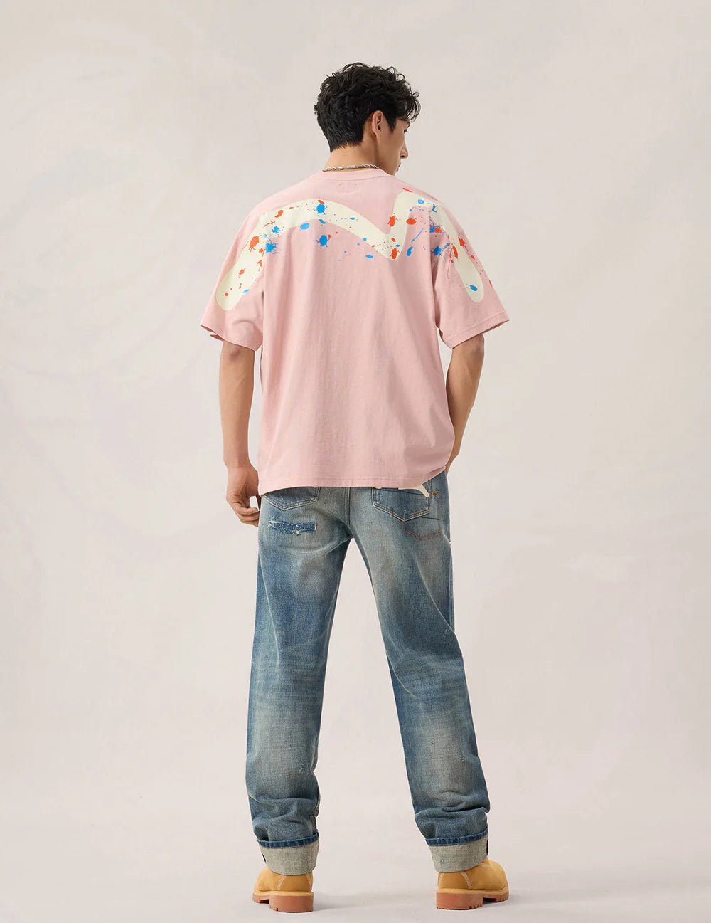 T-shirt rosa con stampa gabbiano e pavone a spruzzo - YES SHOPT-shirtEVISU2ESHTM6TS1081-XXS2504748964771