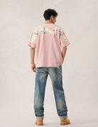T-shirt rosa con stampa gabbiano e pavone a spruzzo - YES SHOPT-shirtEVISU2ESHTM6TS1081-XXS2504748964771
