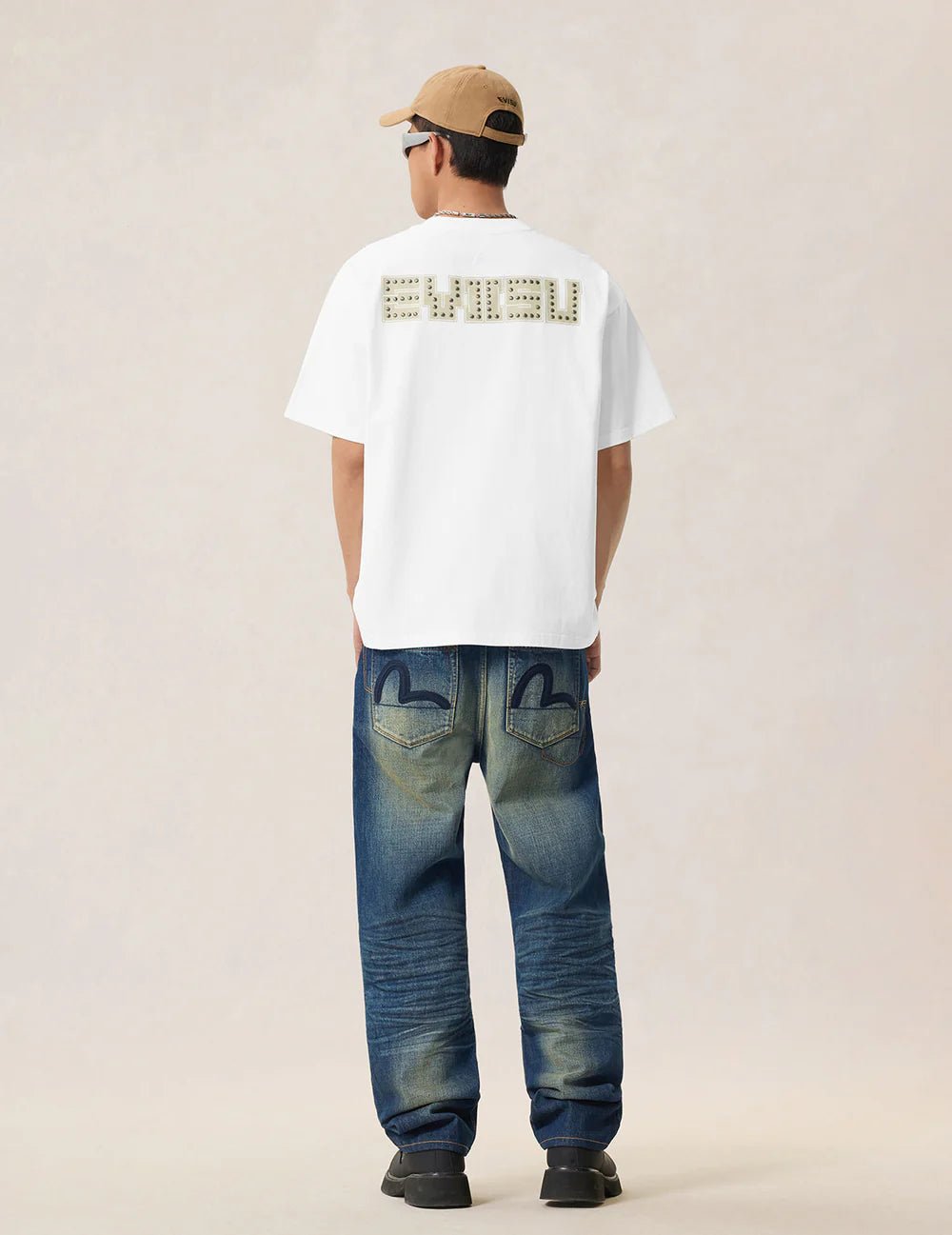 T-shirt bianca con stampa gabbiano e borchie - YES SHOPT-shirtEVISU2ESHTM6TS1088-XXS1555131776771