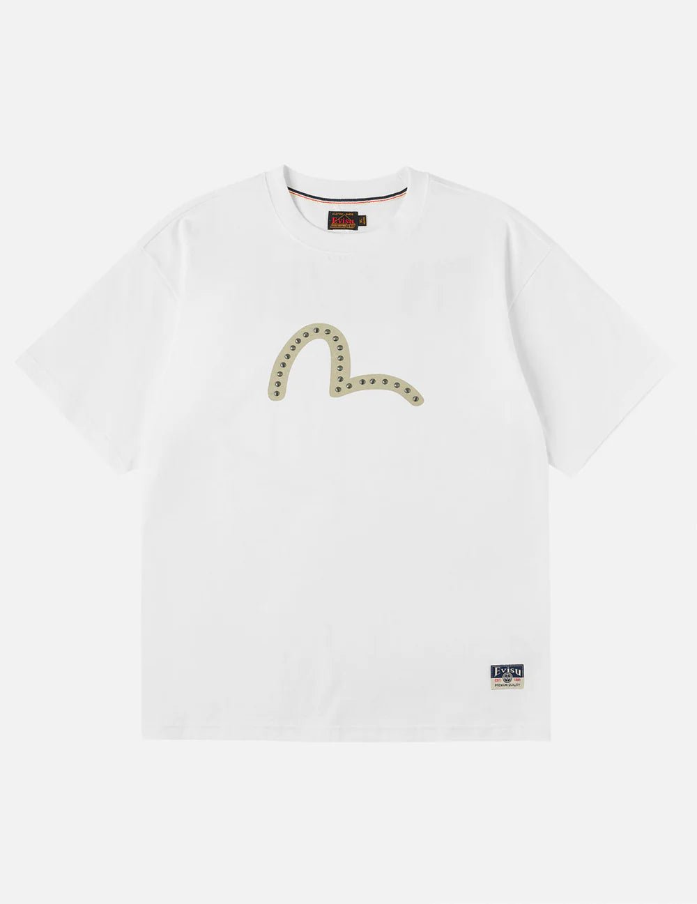 T-shirt bianca con stampa gabbiano e borchie - YES SHOPT-shirtEVISU2ESHTM6TS1088-XXS1555131776771
