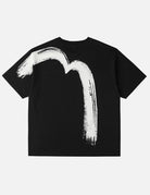 T-shirt nera con stampa di pavone a mano bianca - YES SHOPT-shirtEVISU2ESHTM6TS1090-XXS7393748964771