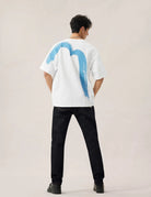 T-shirt ecru con stampa di pavone a mano azzurra - YES SHOPT-shirtEVISU2ESHTM6TS1090-XXS9193748964771