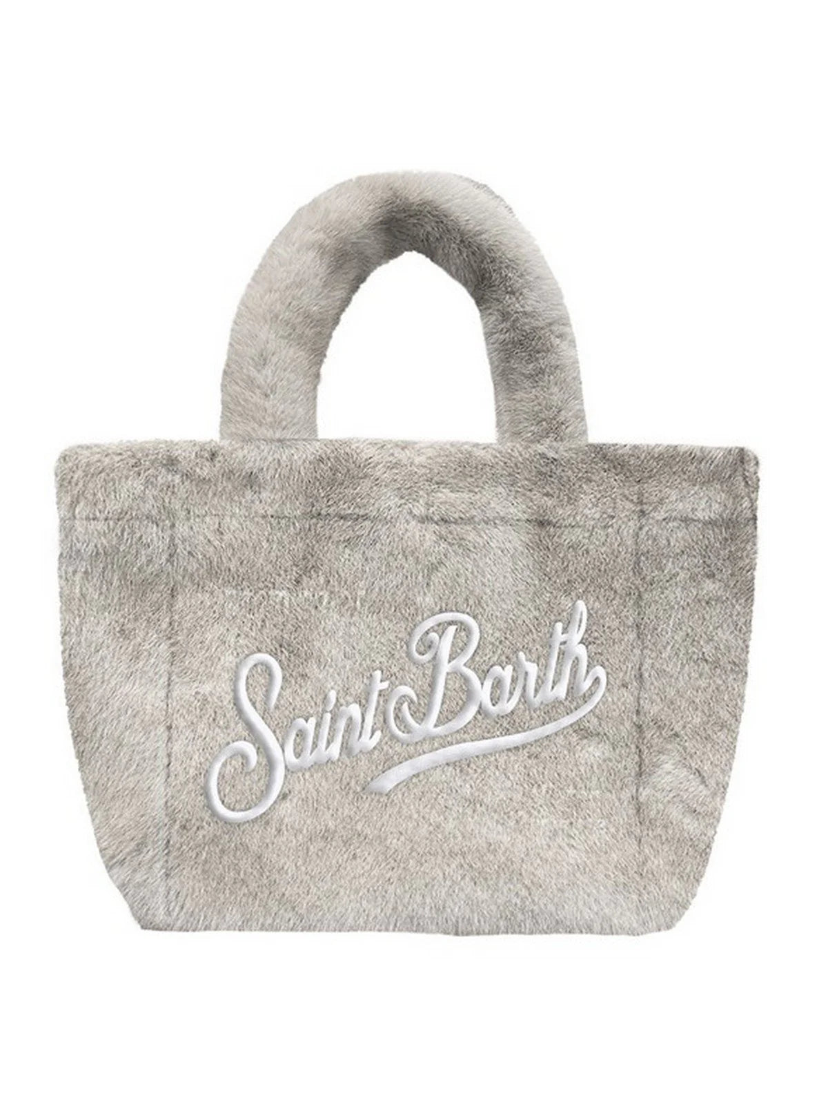 Borsa a Mano Vanity Mini Soft in Faux Fur Grigio