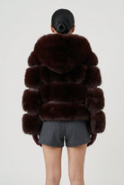 Giubbotto ecovolpe bordeaux con inserti in ecopelle - YES SHOPGiubbottiYES LONDONECO/050-IT 38/40