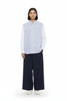 Camicia azzurra a righe con maniche bianche - YES SHOPCamicieCOMME DES GARÇONSFZ-B157-PER-2-XXS