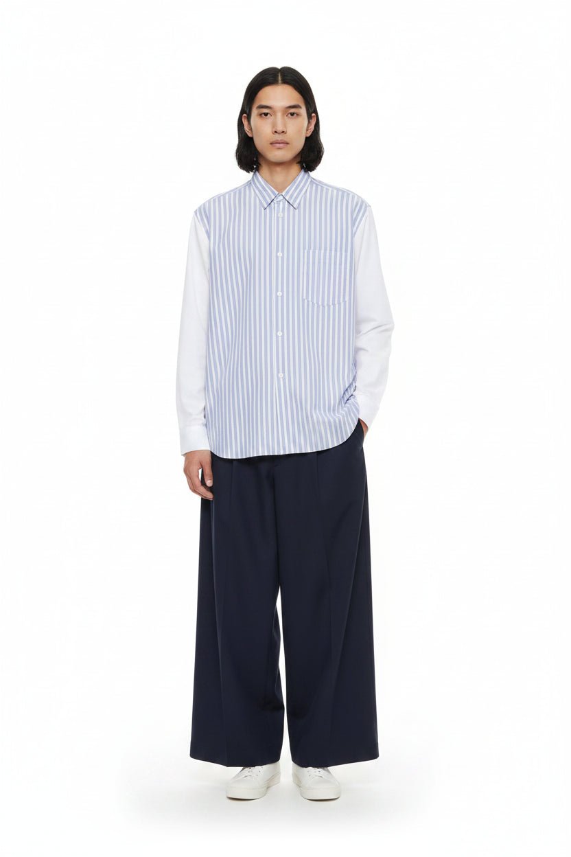 Camicia azzurra a righe con maniche bianche - YES SHOPCamicieCOMME DES GARÇONSFZ-B157-PER-2-XXS