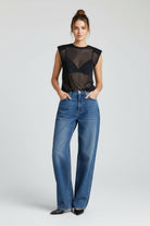 Maglia Marisol giromanica velata nera con spalline - YES SHOPMaglieSEMICOUTUREY6SJ52-XXS3934118162771