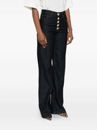 Jeans Amber in denim scuro vita alta con bottoni gioiello - YES SHOPJeansDONDUPDP619B/DD/DFH331D-W24