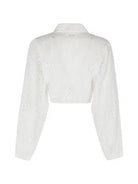 Camicia Febby crop in sangallo bianca con allaccio nodo - YES SHOPCamicieMC2 SAINT BARTHFEY0001-08905L-XXS9838072950871