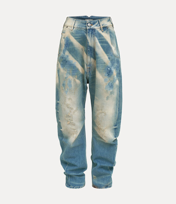 Jeans Buckle Back: Sabbiatura e Dettagli Westwood