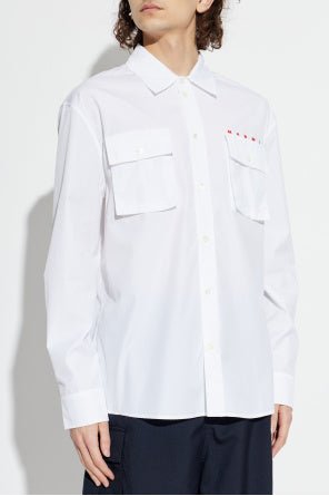 Camicia bianca con tasconi e logo - YES SHOPCamicieMARNICUMU0371P0 USCT88-IT 423708214652771