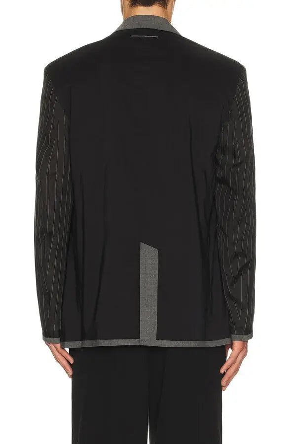 Giacca nera sartoriale bicolor con patch - YES SHOPGiaccheMM6 MAISON MARGIELASH0BN0026MTN147-IT 425362305742771