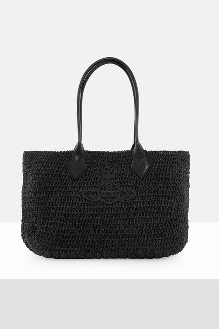 Borsa Alana Small Tote in raffia nera - YES SHOPBorse a spallaVIVIENNE WESTWOOD4D03000DU-D01GT-Taglia unica
