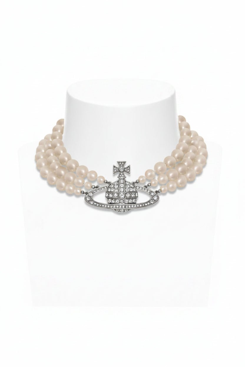Collana tre fili di perle Bas Relief argento - YES SHOPGioielliVIVIENNE WESTWOOD63030007-02P127-CN-Taglia unica