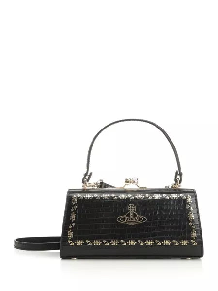 Borsa Doll XL Nera con Ricamo Oro Vivienne Westwood