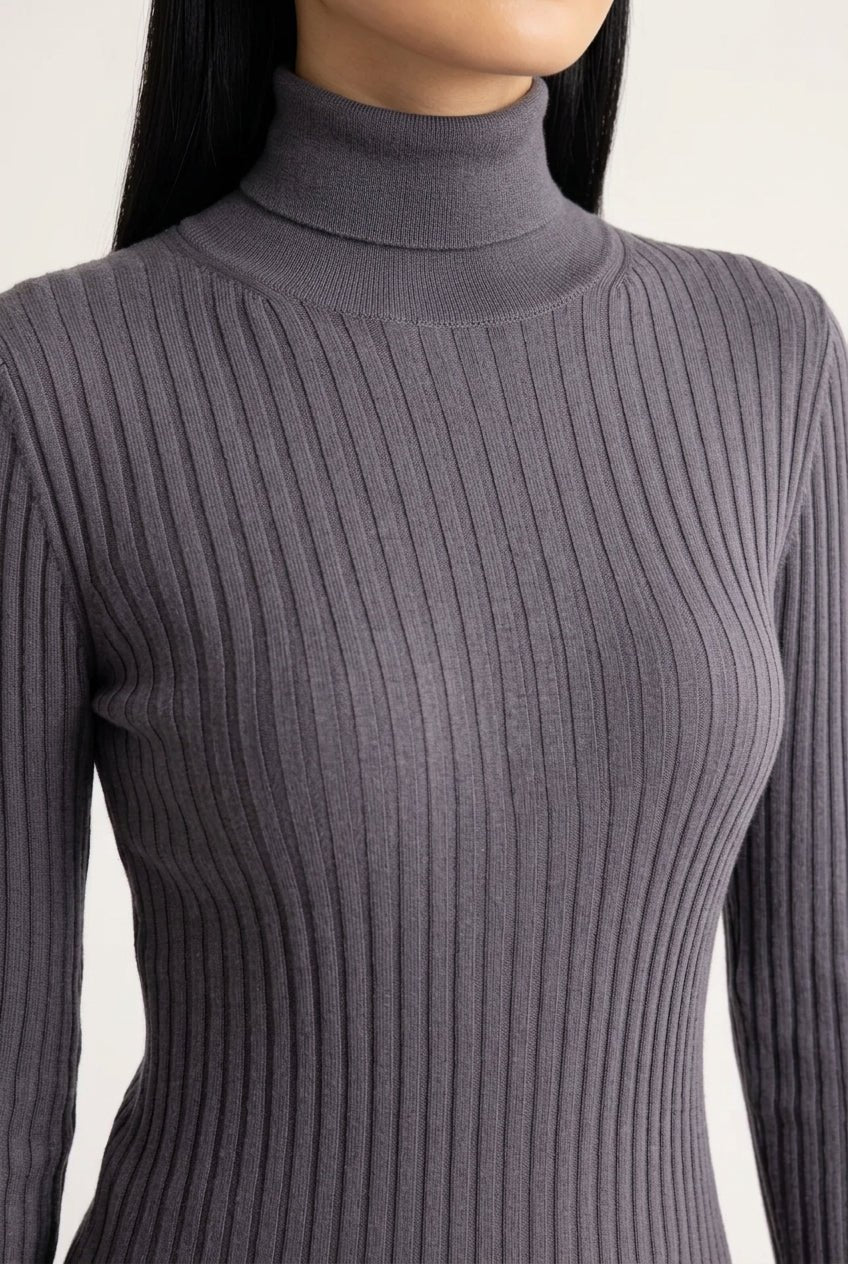 Dolcevita Nina a costine grigio - YES SHOPMaglieAKEPMGKD15141-6
