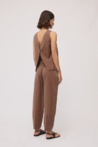 Pantalone balloon in taffettà laminato cioccolato - YES SHOPPantaloniOTTOD'AMEDP0036-IT 341740811323771
