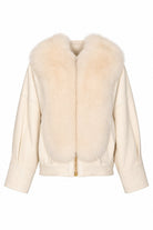 Chiodo in nappa panna con collo in pelliccia di volpe - YES SHOPGiubbottiYES LONDONNP2001/VO-IT 38/40