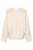 Chiodo in nappa panna con collo in pelliccia di volpe - YES SHOPGiubbottiYES LONDONNP2001/VO-IT 38/40
