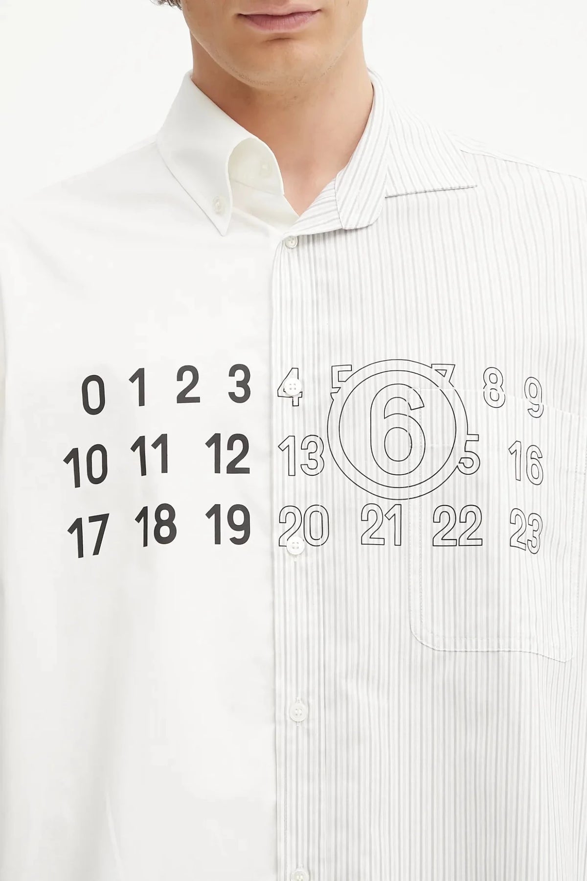 Camicia numeric asimmetrica bicolor - YES SHOPCamicieMM6 MAISON MARGIELASH0DT0025MTN085-IT 36
