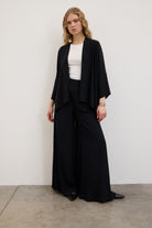 Pantalone in chiffon nero con tagli alla gamba - YES SHOPPantaloniOTTOD'AMEDP9987-IT 343420711323771
