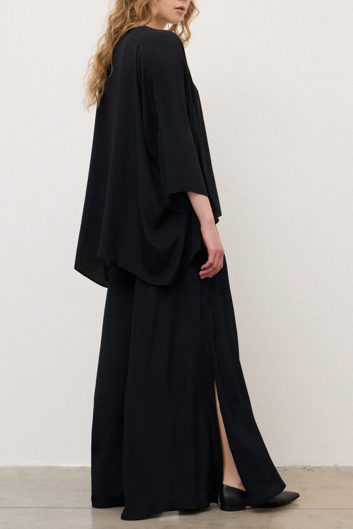 Pantalone in chiffon nero con tagli alla gamba - YES SHOPPantaloniOTTOD'AMEDP9987-IT 343420711323771