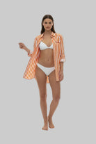 Camicia Brigitte stripes in cotone arancio - YES SHOPCamicieMC2 SAINT BARTHBRIG001/01371L-XXS7350756742771