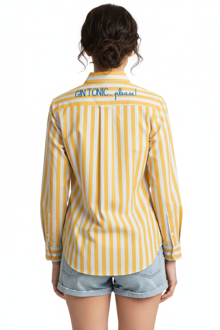 Camicia Brigitte stripes in cotone giallo - YES SHOPCamicieMC2 SAINT BARTHBRIG001/00846L-XXS1250756742771