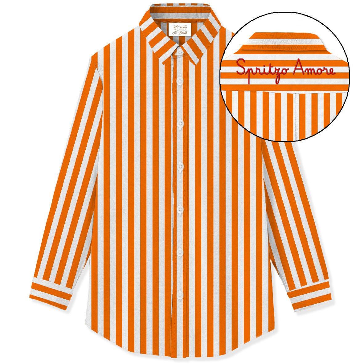 Camicia Brigitte stripes in cotone arancio - YES SHOPCamicieMC2 SAINT BARTHBRIG001/01371L-XXS7350756742771