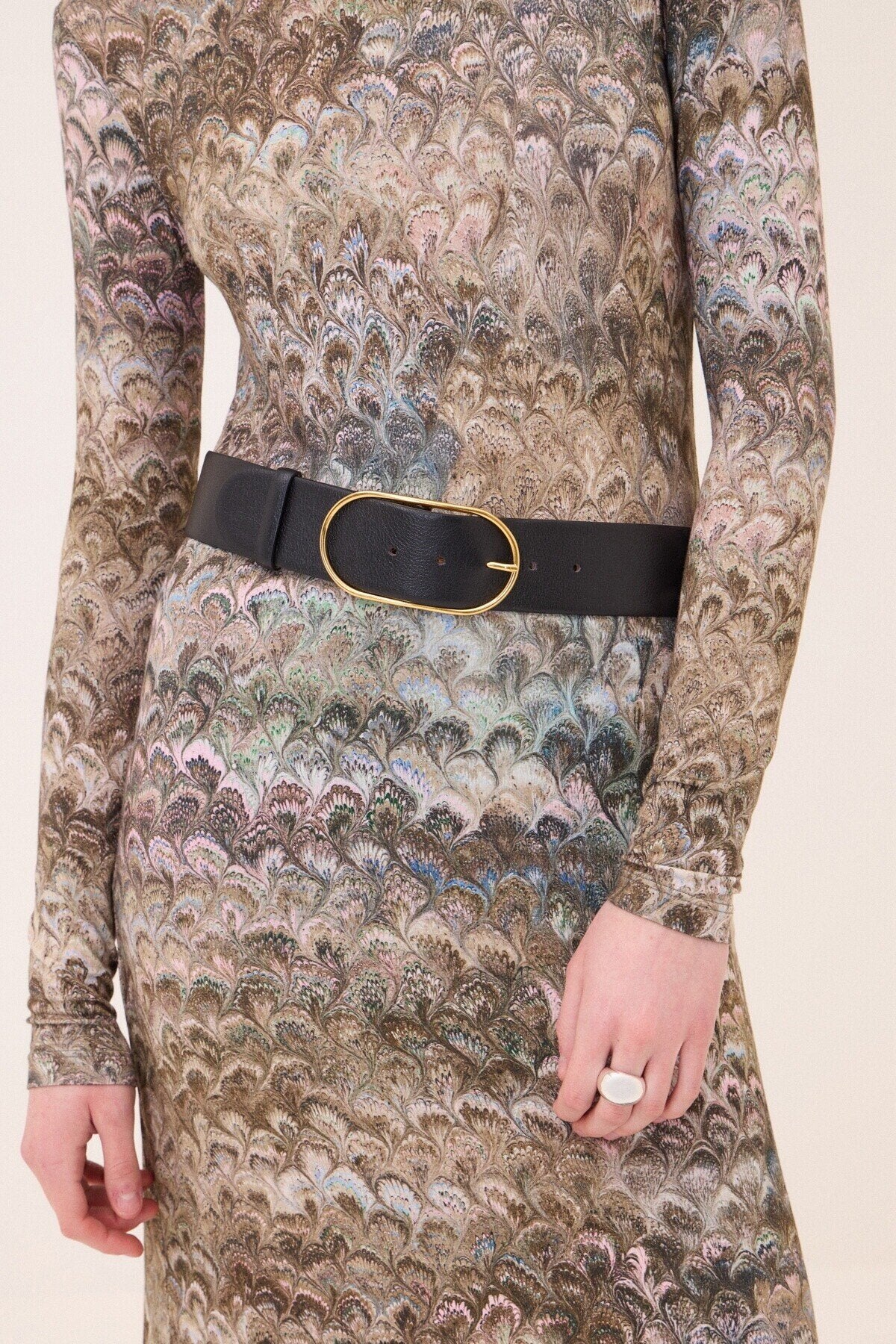 Cintura in pelle nera con fibbia ovale - YES SHOPCintureOTTOD'AMEDY4684-09162799140971