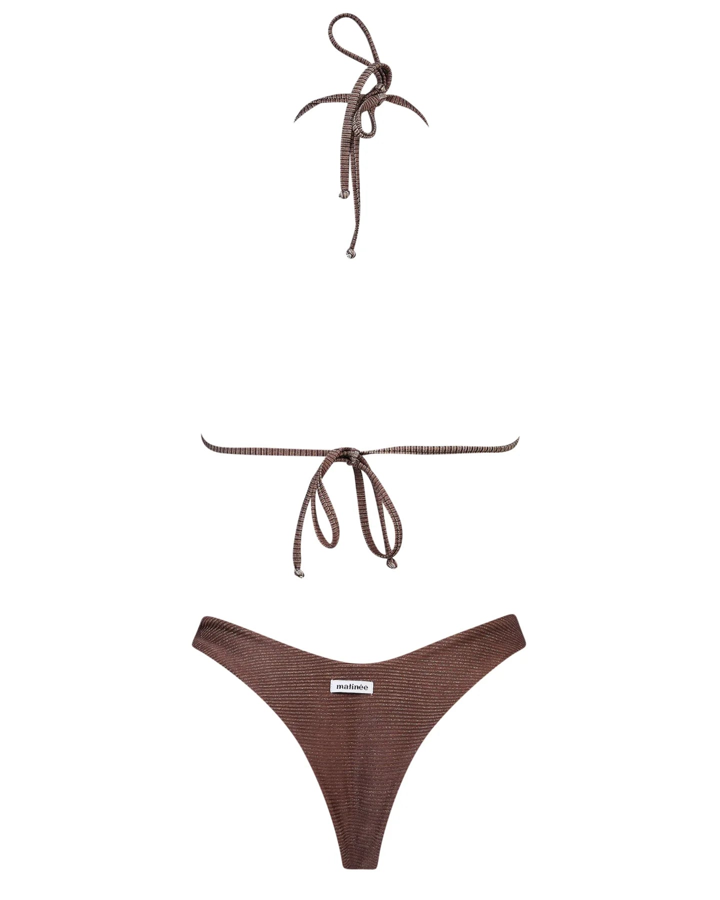 Bikini Mina a costine in lurex marrone - YES SHOPCostumi da bagnoMATINEE'CB7011-XXS