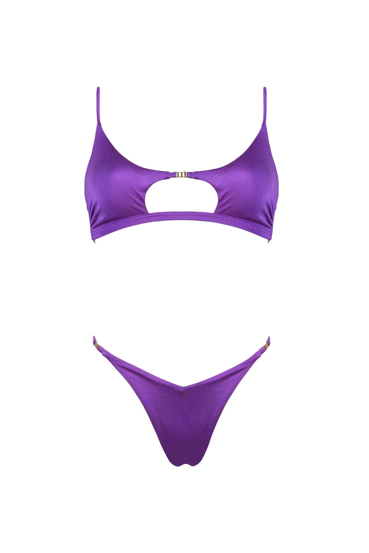 Bikini viola top a U e slip fisso sottile con loghi - YES SHOPCostumi da bagnoMATINEE'CB7029-XXS
