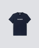 T-shirt in jersey di cotone blu "SILENZIO" - YES SHOPT-shirtASPESICNAY27A335-XXS5596776523771