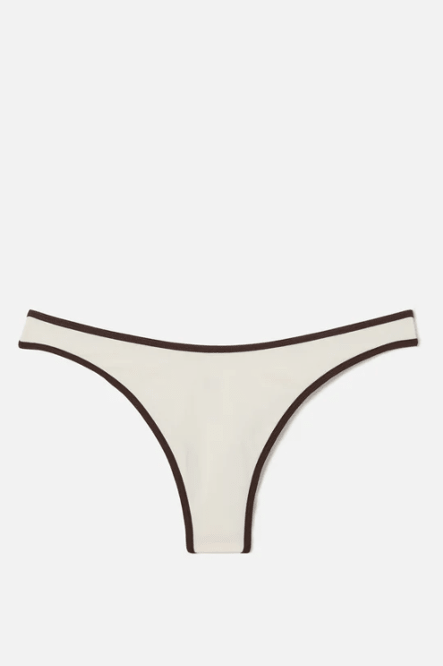 Slip Naomi brasile con profili a contrasto marrone e panna - YES SHOPCostumi da bagnoMC2 SAINT BARTHNAO0005/01600L-XXS5042675068771