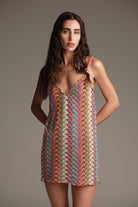 Abito corto in maglia chevron multicolor - YES SHOPBeachwearCOTAZURVSC61023-XXS3362542681871