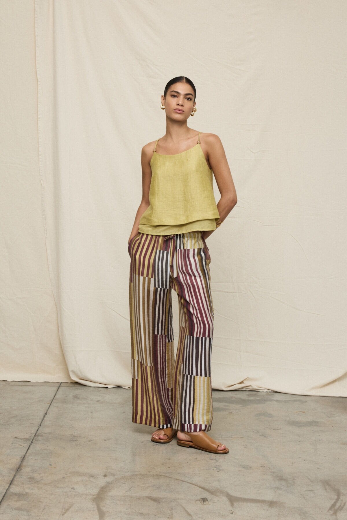 Pantalaccio patchwork a righe multicolor - YES SHOPPantaloniOTTOD'AMEDP0063-IT 347310711323771