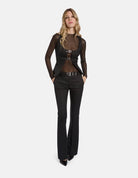 Top bustier nero con fibbie - YES SHOPTopDONDUPDC479/DD/WS0117D/999-IT 347082454503771