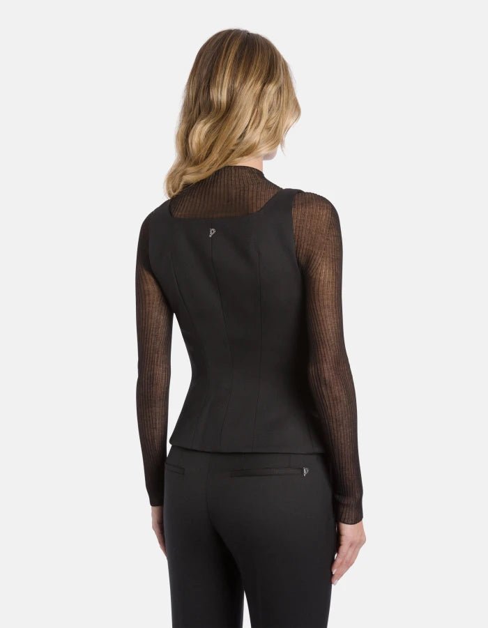 Top bustier nero con fibbie - YES SHOPTopDONDUPDC479/DD/WS0117D/999-IT 347082454503771