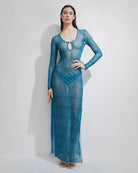 Abito Alicia in tulle fantasia maculato ceruleo - YES SHOPBeachwearMATINEE'DM7018-XXS