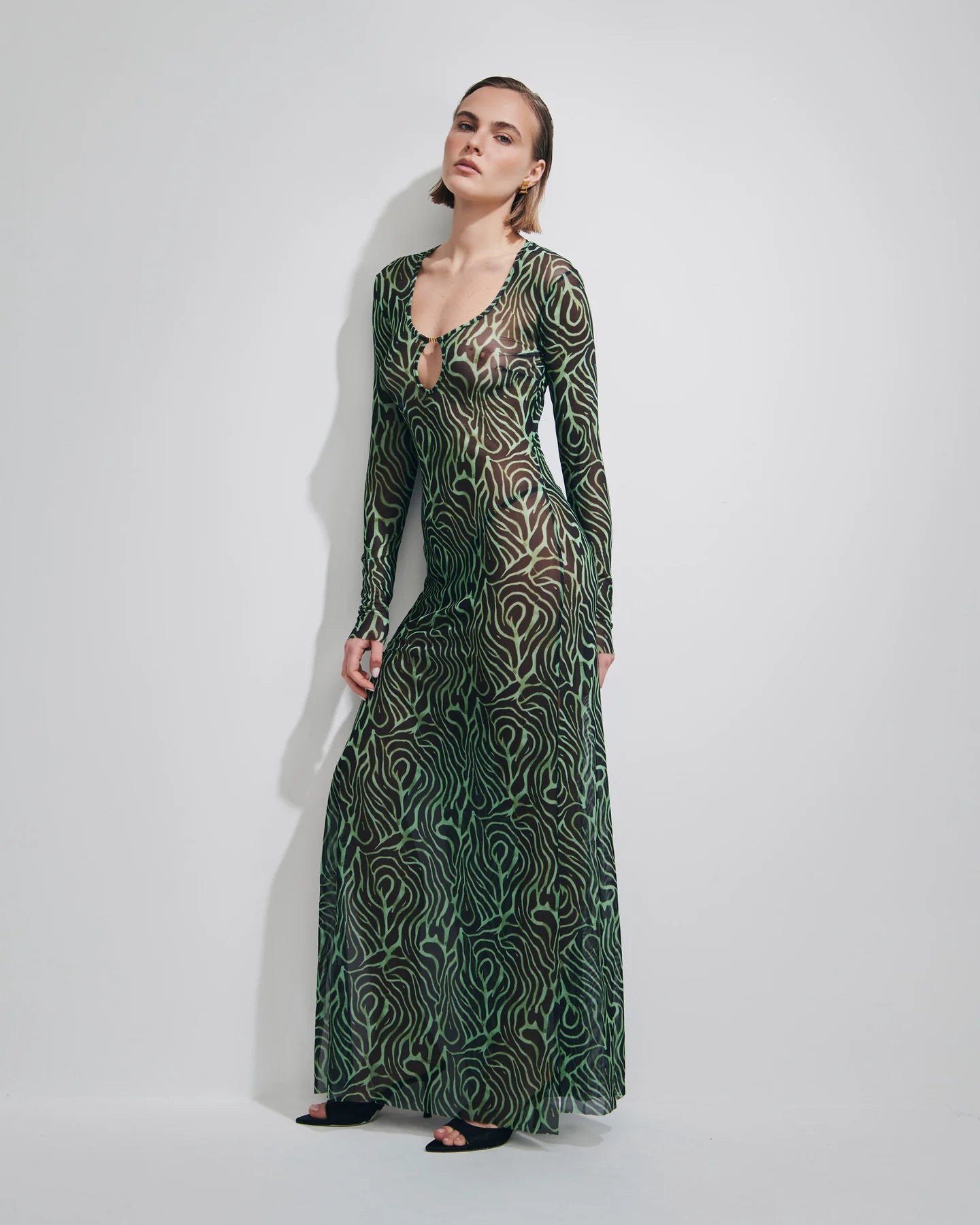 Abito Alicia in tulle zebrato verde - YES SHOPBeachwearMATINEE'DM7018-XXS