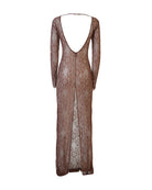Abito lungo Alicia in merletto marrone - YES SHOPBeachwearMATINEE'DM7020-XXS