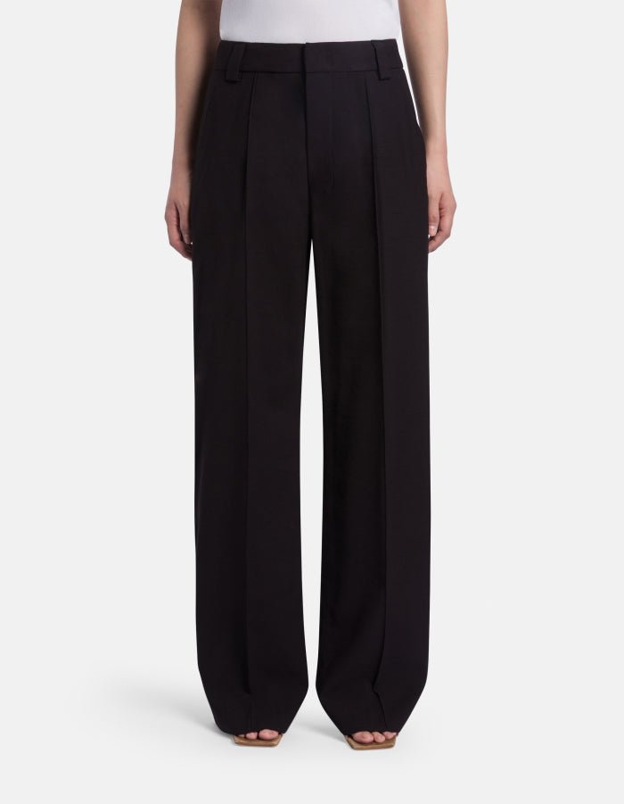 Pantalone Abby wide leg nero in gabardina di viscosa - YES SHOPPantaloniDONDUPDP883/IF0049D-IT 341730472950871