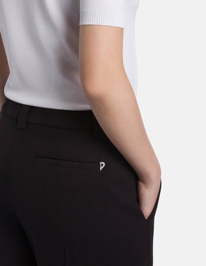 Pantalone Abby wide leg nero in gabardina di viscosa - YES SHOPPantaloniDONDUPDP883/IF0049D-IT 341730472950871