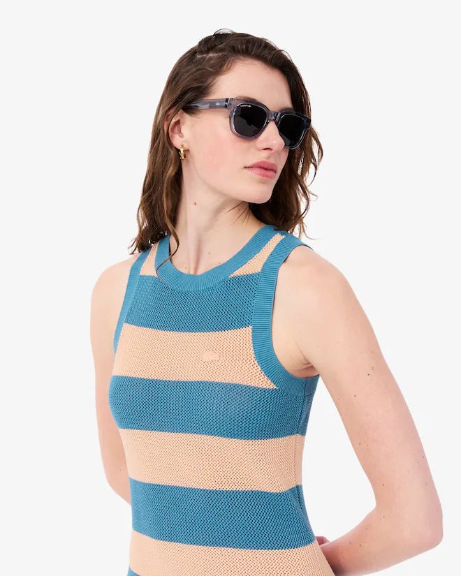 Abito midi in mesh blu a righe salmone - YES SHOPAbitiLACOSTEEF9880/00/4IP-IT 346068349676771