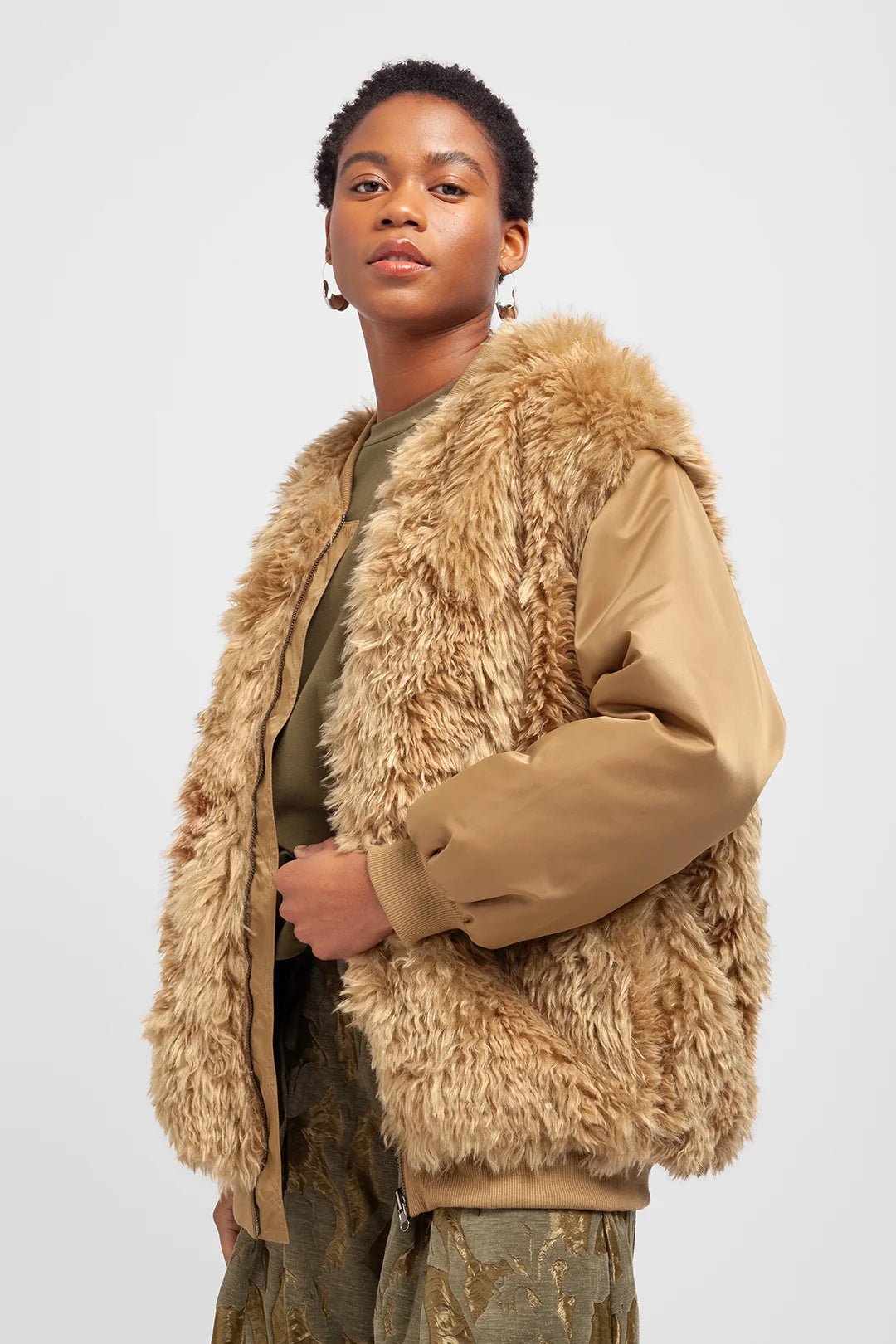 Bomber teddy miele reversibile - YES SHOPGiubbottiWEILI ZHENGF26CS13-6