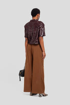 Camicia boxy in paillettes marrone - YES SHOPCamicieWEILI ZHENGF26CT08-6