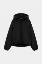 Felpa nera oversize con cappuccio e dettagli in ecopelle - YES SHOPFelpeWEILI ZHENGF26FC06-6