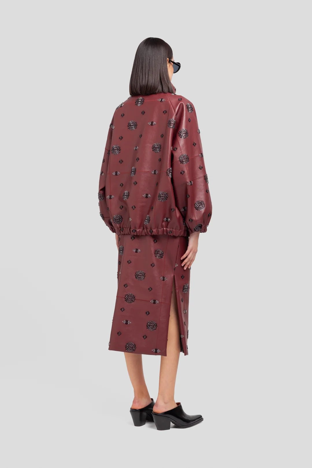 Bomber vino in ecopelle con applicazioni - YES SHOPGiubbottiWEILI ZHENGF26JK18-6