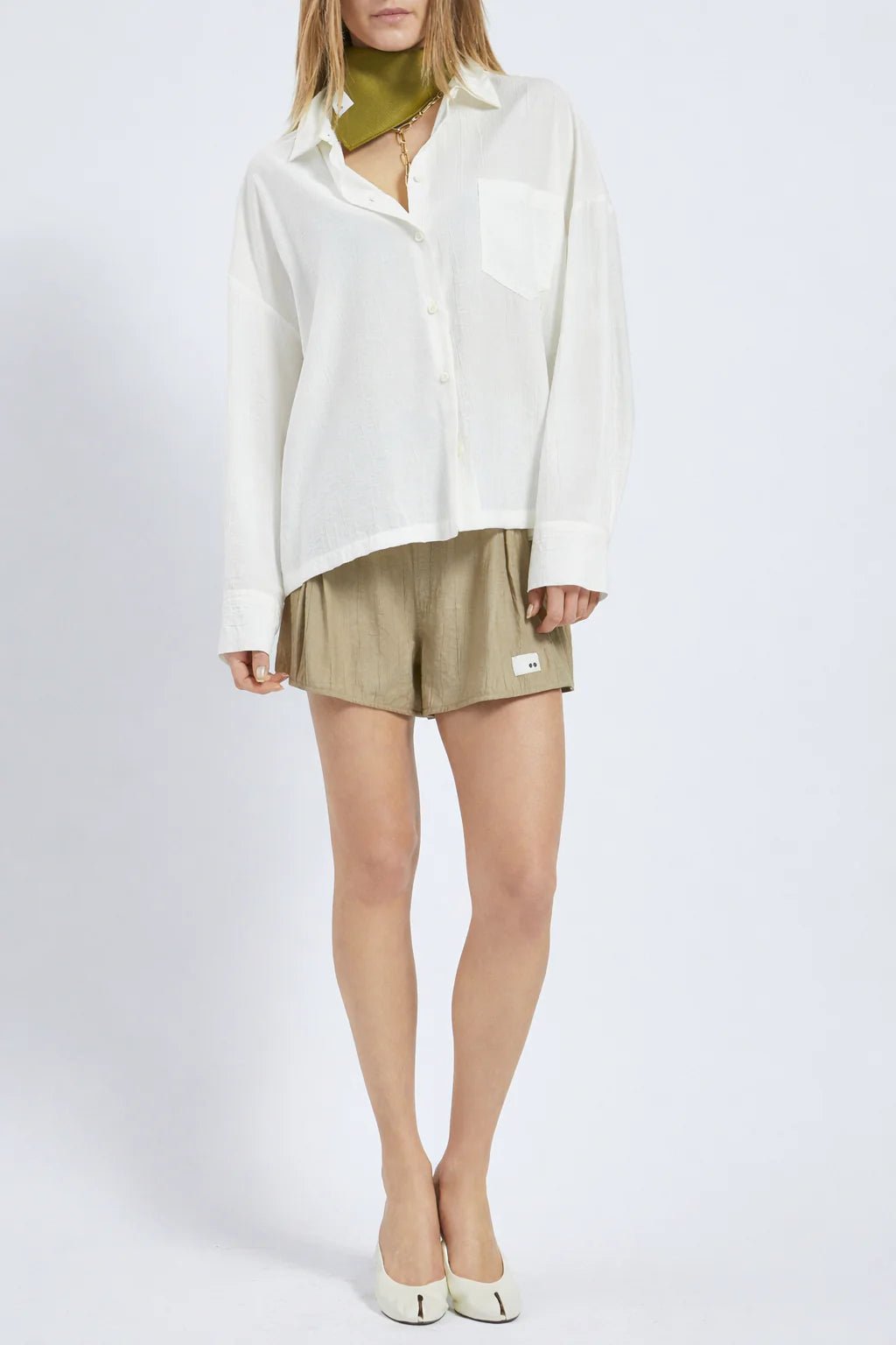 Camicia Firella latte oversize con taschino - YES SHOPCamicieTHE M..FIORELLA-XXS