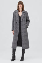 Cappotto monopetto lungo in principe di galles grigio - YES SHOPCappottiOTTOD'AMEDJ0084-IT 343852799140971